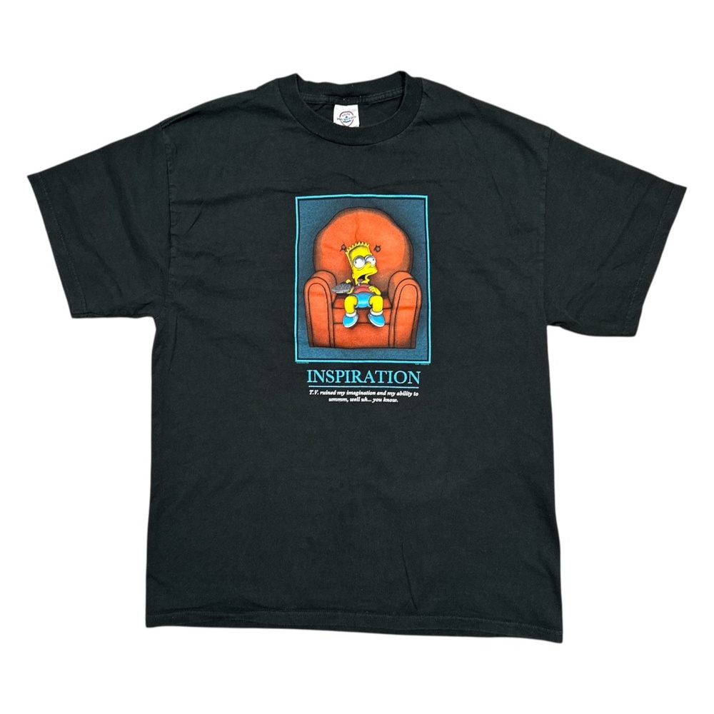 Vintage Y2K The Simpsons Bart Inspiration Funny Brainrot TV T Shirt Mens Large
